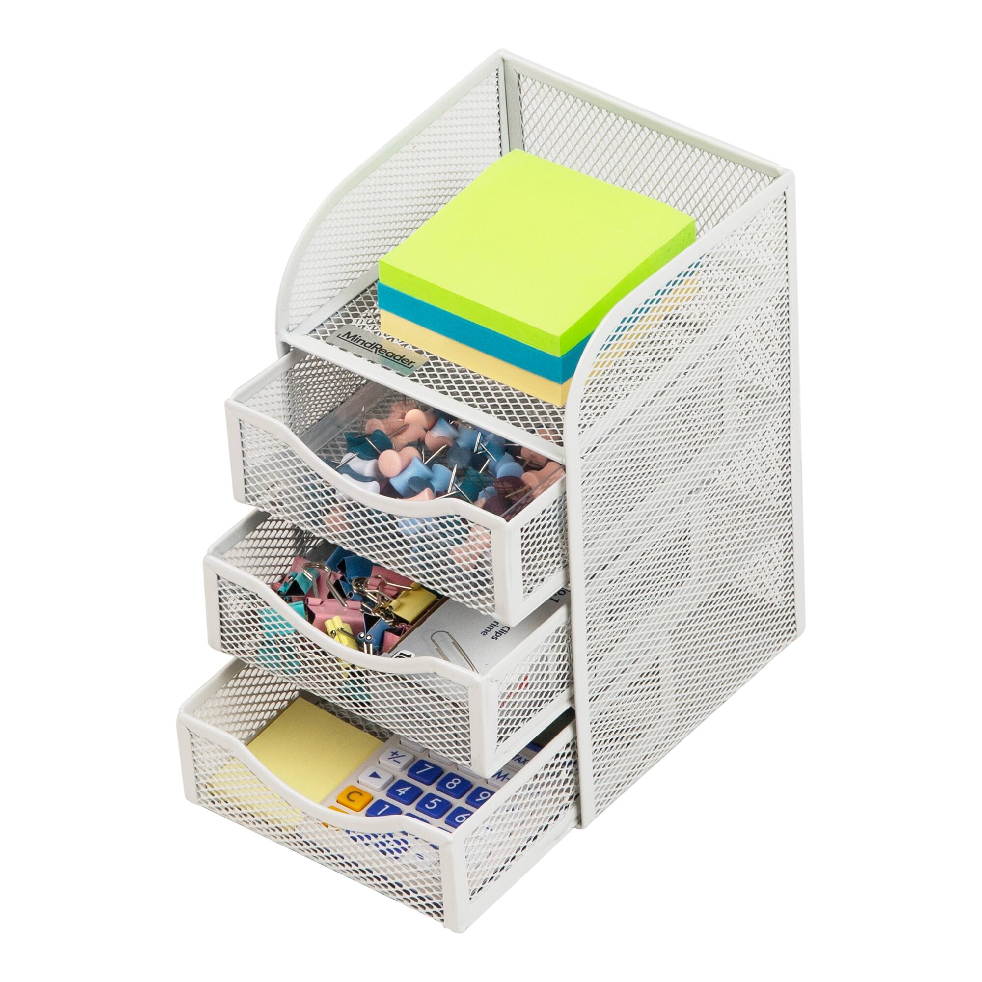 Mind Reader 3 Drawers Mini Desk Office Supplies Organizer